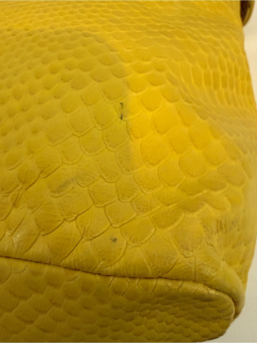 Cole Haan Casey Drawstring Hobo Shoulder Bag Sunflower Yellow Leather - Picture 13 of 16